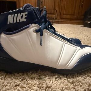 Nike Men's Navy and White  Football Cleats